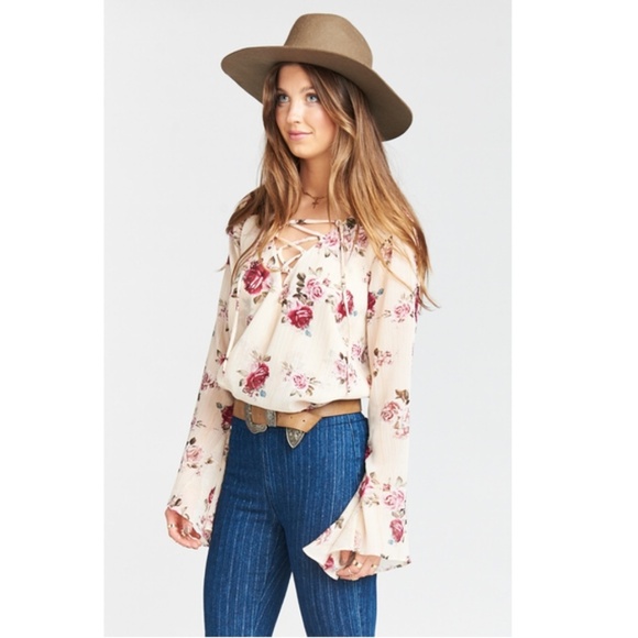 Show Me Your Mumu The Zuko Floral Top Gold Threads - Picture 2 of 3